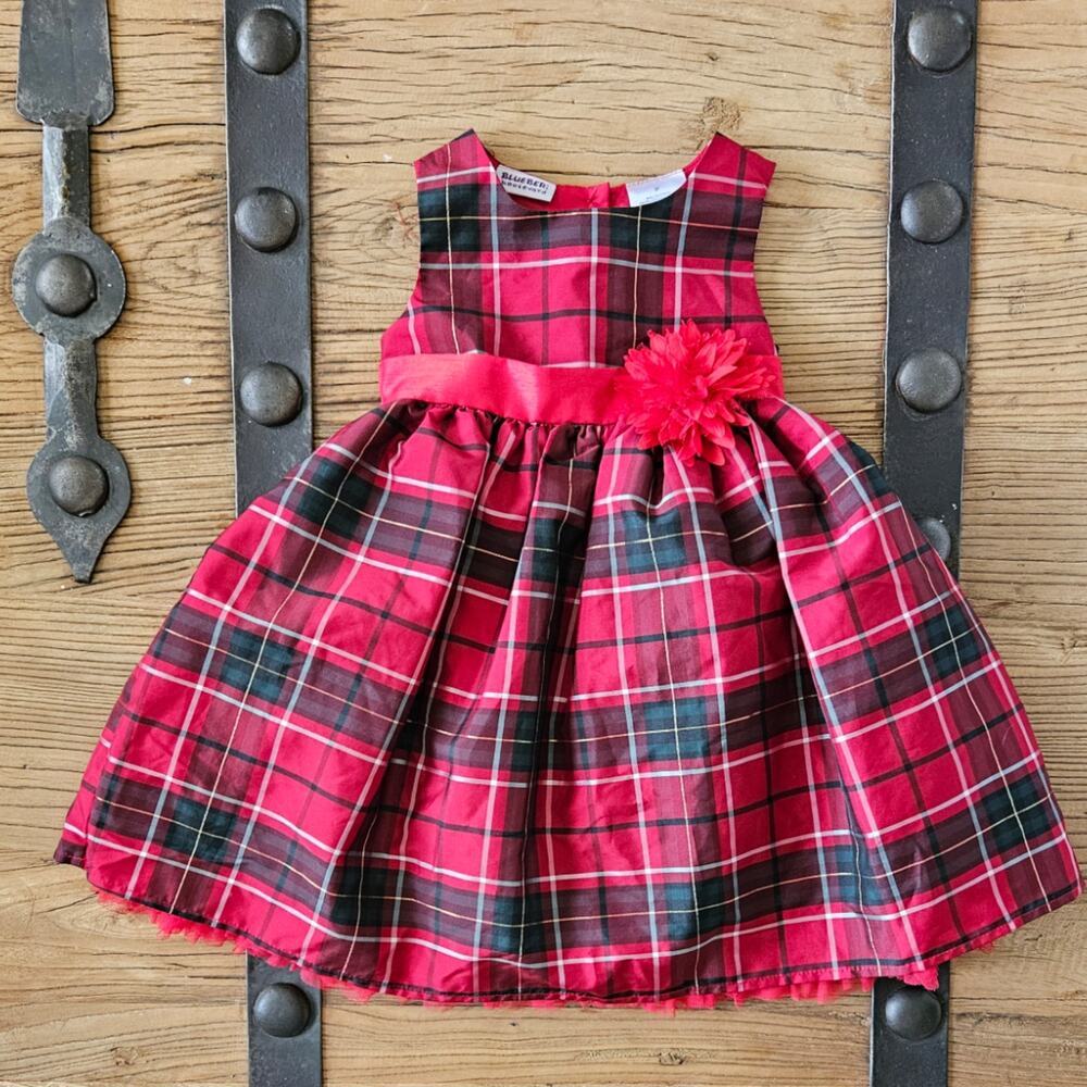 Blueberi Boulevard Red Plaid Party Dress sz 2T